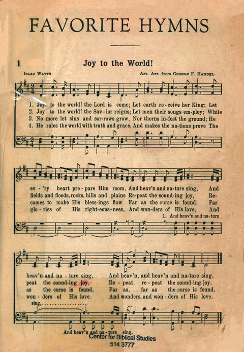 Favorite Hymns page 1