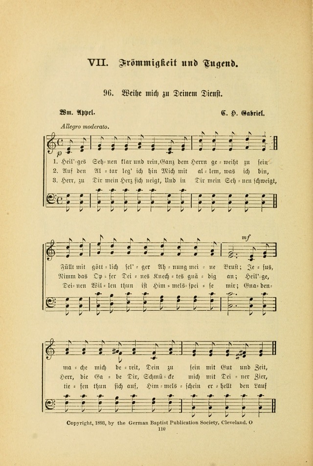 Frohe Lieder und Brüder-Harfe: eine Sammlung von Liedern für Sonntagschulen und Jugendvereine (Spezialle Aufl.) page 110