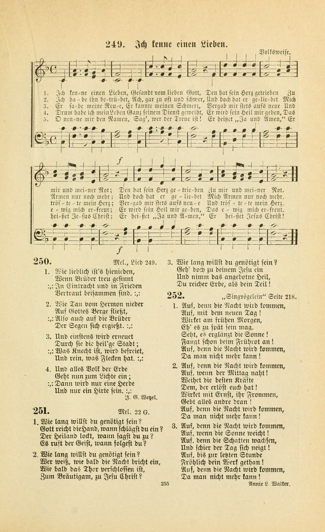 Frohe Lieder und Brüder-Harfe: eine Sammlung von Liedern für Sonntagschulen und Jugendvereine (Spezialle Aufl.) page 255