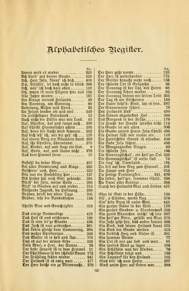 Frohe Lieder und Brüder-Harfe: eine Sammlung von Liedern für Sonntagschulen und Jugendvereine (Spezialle Aufl.) page 323