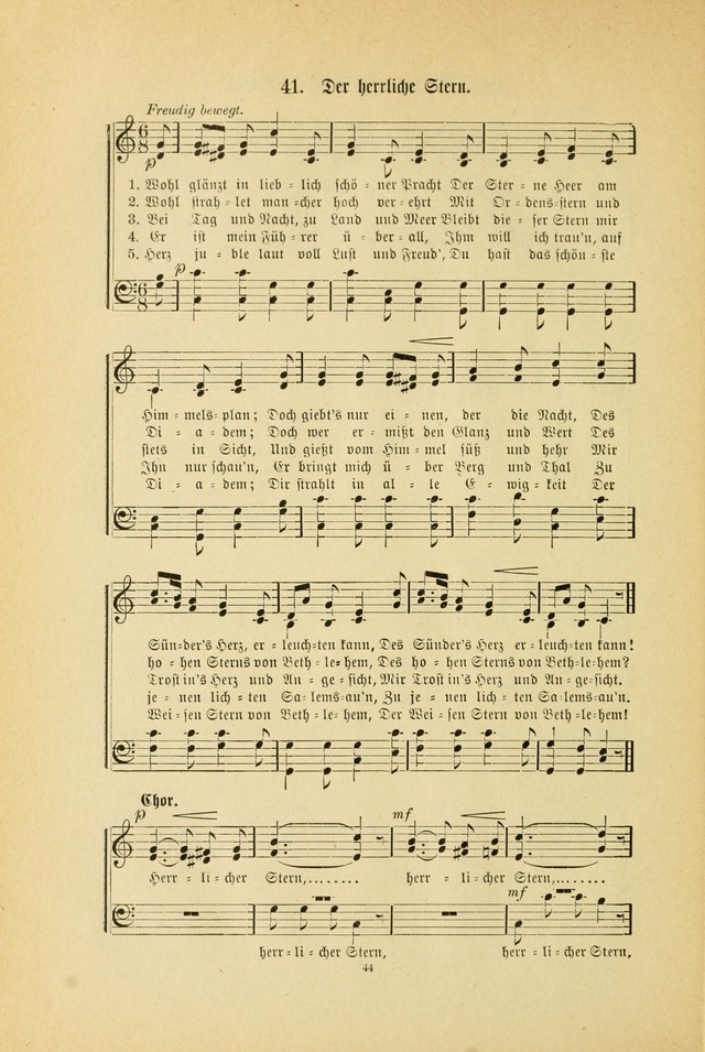 Frohe Lieder und Brüder-Harfe: eine Sammlung von Liedern für Sonntagschulen und Jugendvereine (Spezialle Aufl.) page 44