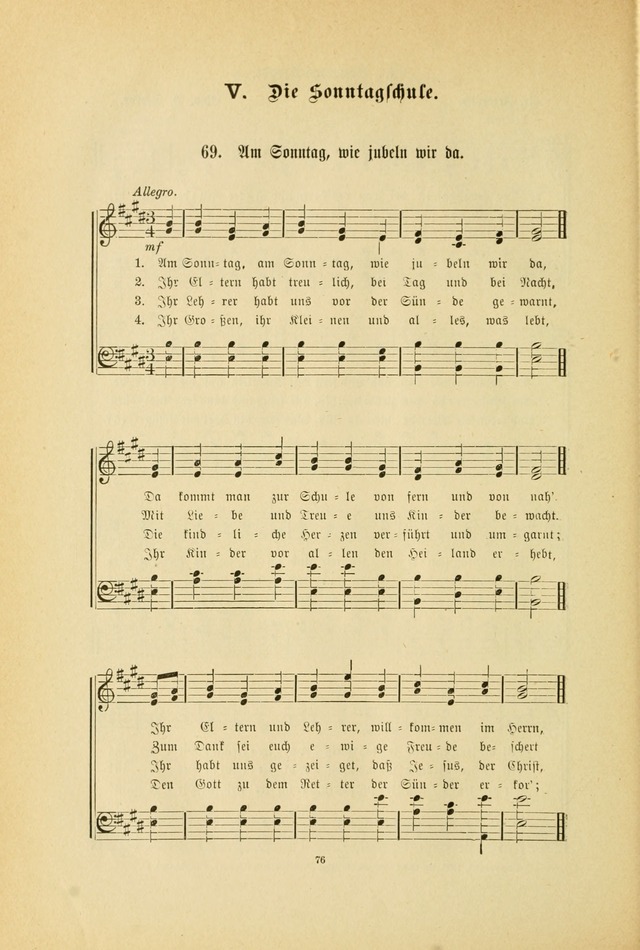 Frohe Lieder und Brüder-Harfe: eine Sammlung von Liedern für Sonntagschulen und Jugendvereine (Spezialle Aufl.) page 76