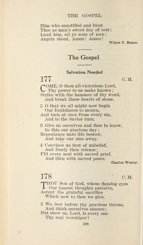 Free Methodist Hymnal page 108