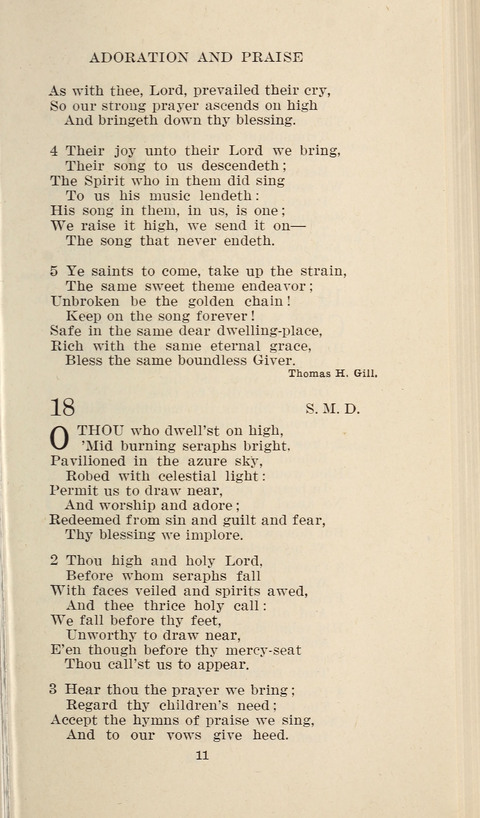 Free Methodist Hymnal page 11