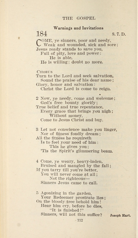 Free Methodist Hymnal page 112