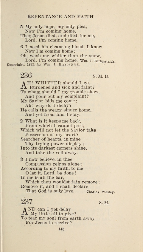 Free Methodist Hymnal page 147