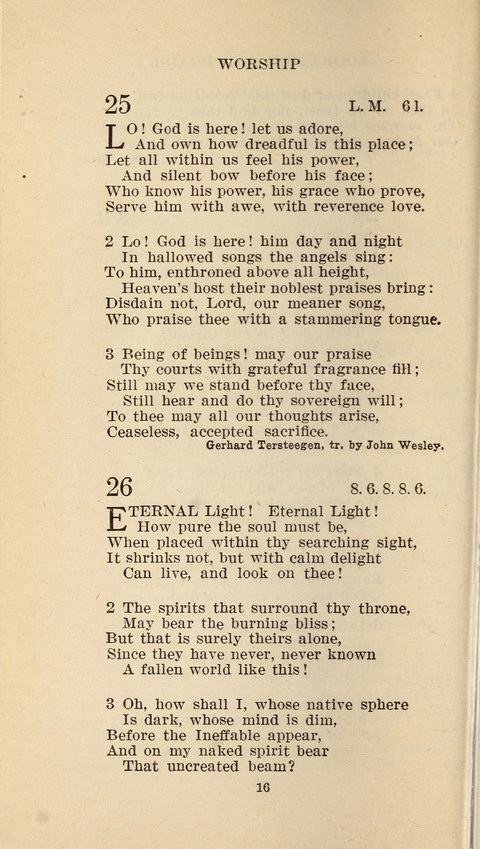 Free Methodist Hymnal page 16