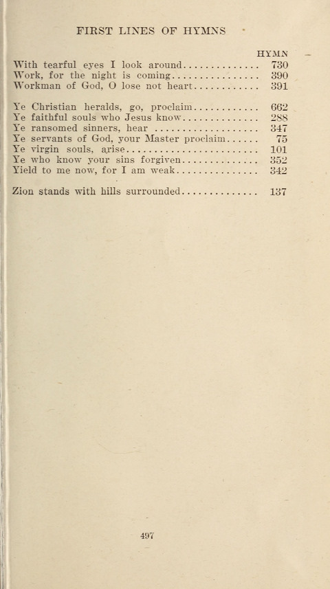 Free Methodist Hymnal page 499