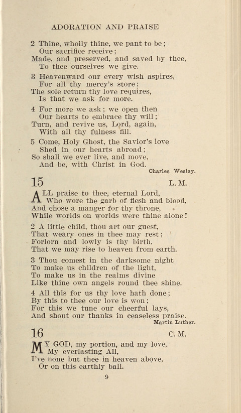 Free Methodist Hymnal page 9