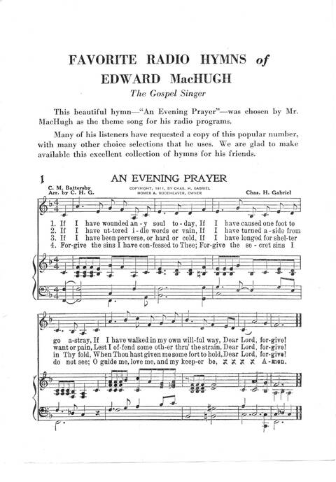 Favorite Radio Hymns of Edward MacHugh (Rev. and enl.) page 1