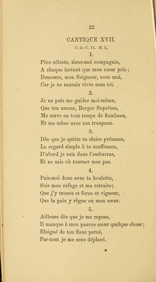 A Few Specimens of Psalms, Hymns and Spiritual Songs: which are deemed suitable for French schools and congregations in America page 22