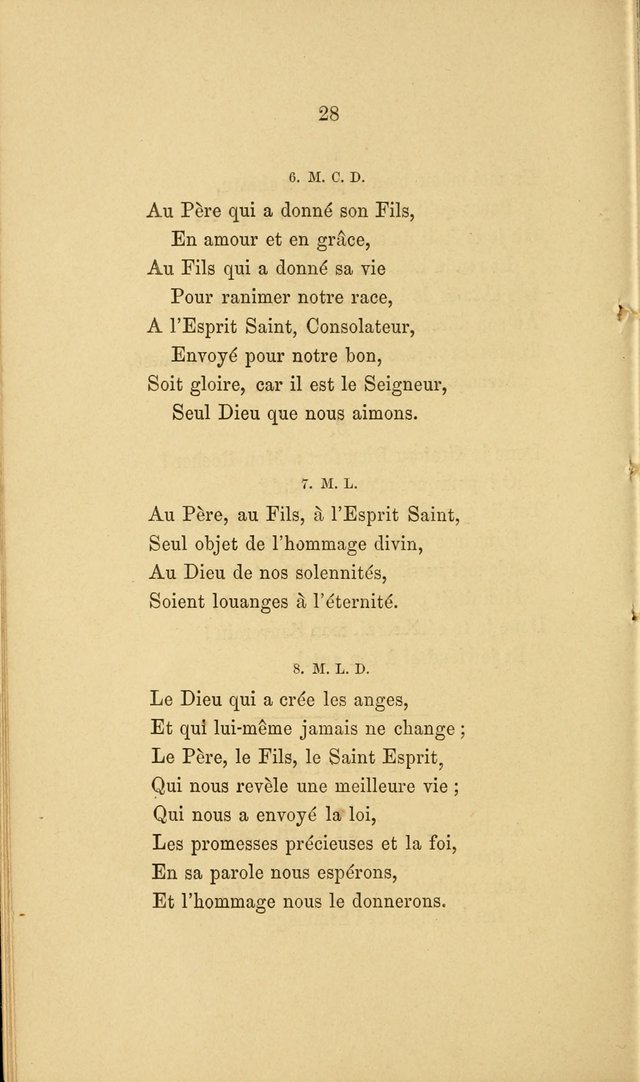 A Few Specimens of Psalms, Hymns and Spiritual Songs: which are deemed suitable for French schools and congregations in America page 28