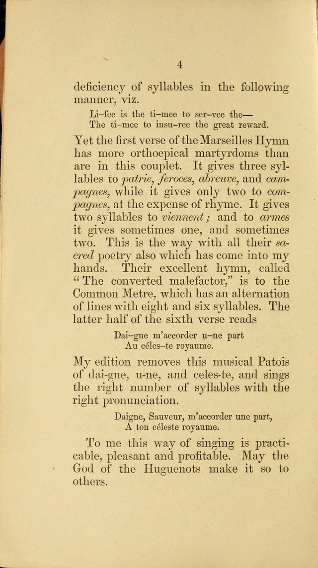 A Few Specimens of Psalms, Hymns and Spiritual Songs: which are deemed suitable for French schools and congregations in America page 4