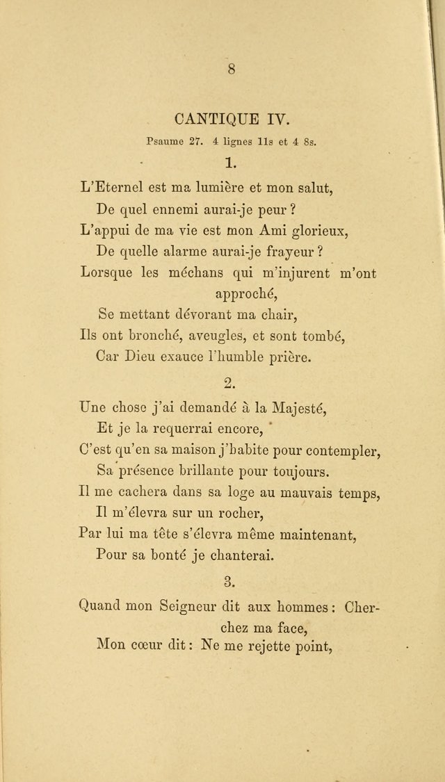 A Few Specimens of Psalms, Hymns and Spiritual Songs: which are deemed suitable for French schools and congregations in America page 8