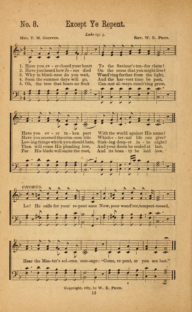 The Gospel Awakening: a collection of original and selected "hymns and spiritual songs" for the use in gospel meetings everywhere page 12