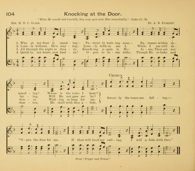 Gates Ajar: a collection of hymns and tunes for use in Sunday schools, praise and prayer meetings page 104