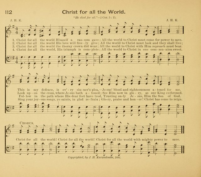 Gates Ajar: a collection of hymns and tunes for use in Sunday schools, praise and prayer meetings page 112