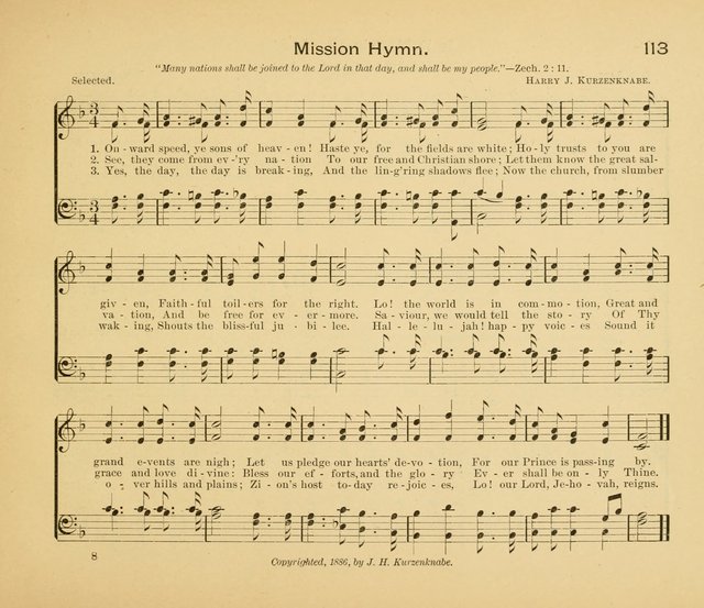 Gates Ajar: a collection of hymns and tunes for use in Sunday schools, praise and prayer meetings page 113