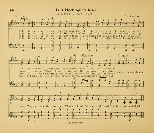 Gates Ajar: a collection of hymns and tunes for use in Sunday schools, praise and prayer meetings page 114