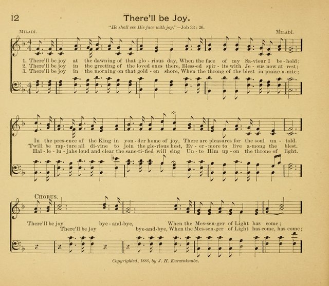 Gates Ajar: a collection of hymns and tunes for use in Sunday schools, praise and prayer meetings page 12