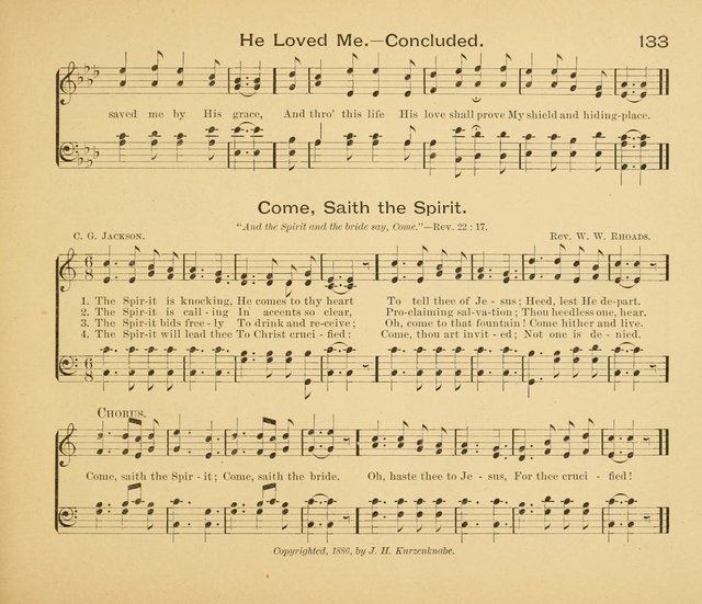 Gates Ajar: a collection of hymns and tunes for use in Sunday schools, praise and prayer meetings page 133