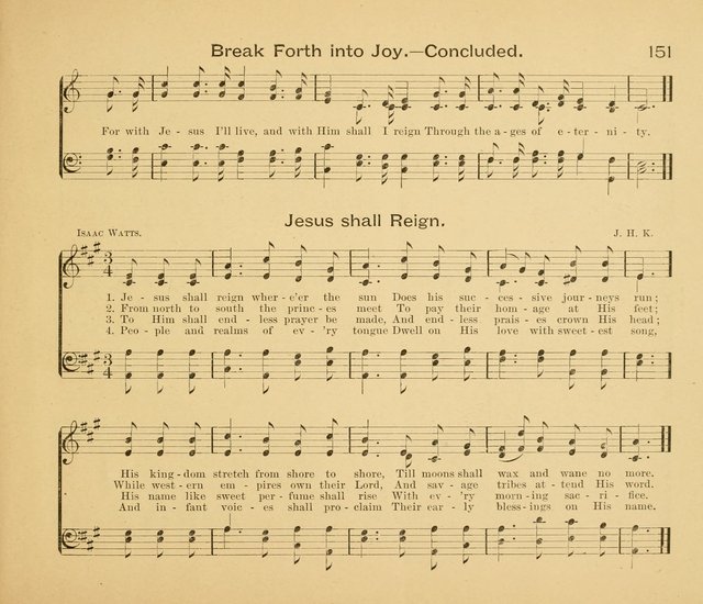 Gates Ajar: a collection of hymns and tunes for use in Sunday schools, praise and prayer meetings page 151