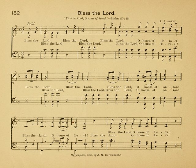 Gates Ajar: a collection of hymns and tunes for use in Sunday schools, praise and prayer meetings page 152