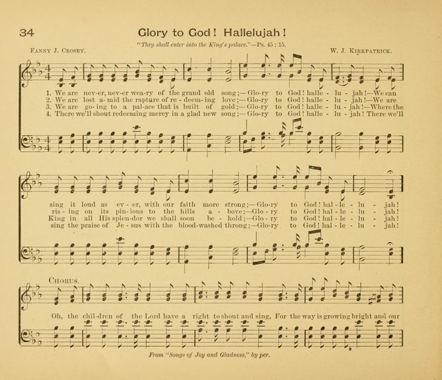 Gates Ajar: a collection of hymns and tunes for use in Sunday schools, praise and prayer meetings page 34