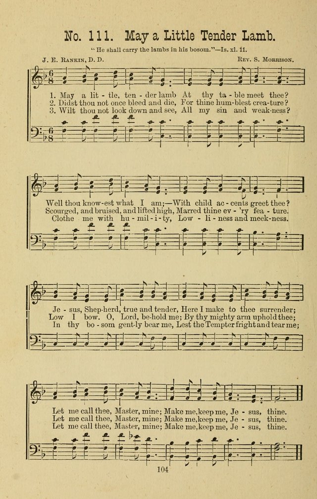 Gospel Bells: a collection of new and popular songs for the use of Sabbath schools and gospel meetings page 104