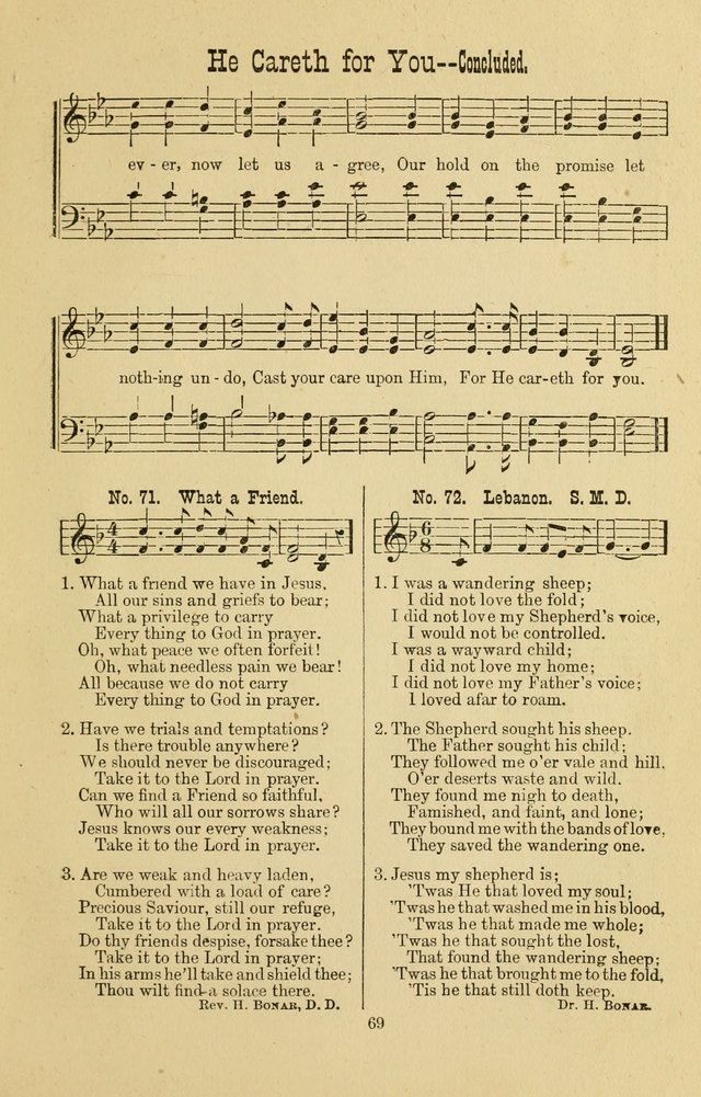 Gospel Bells: a collection of new and popular songs for the use of Sabbath schools and gospel meetings page 69