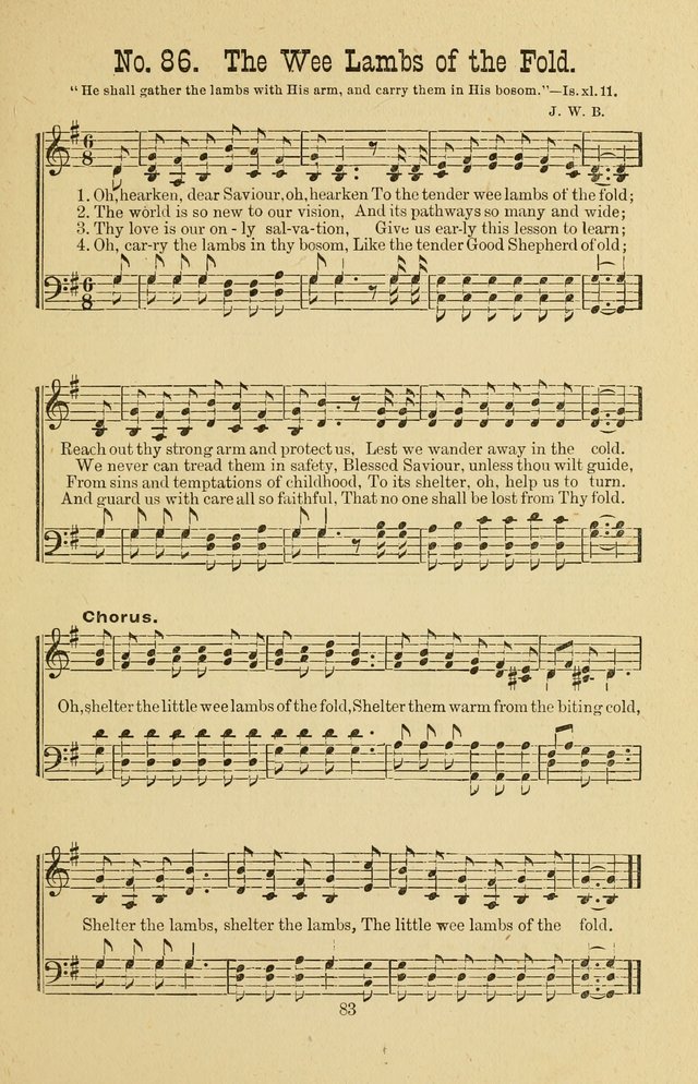 Gospel Bells: a collection of new and popular songs for the use of Sabbath schools and gospel meetings page 83