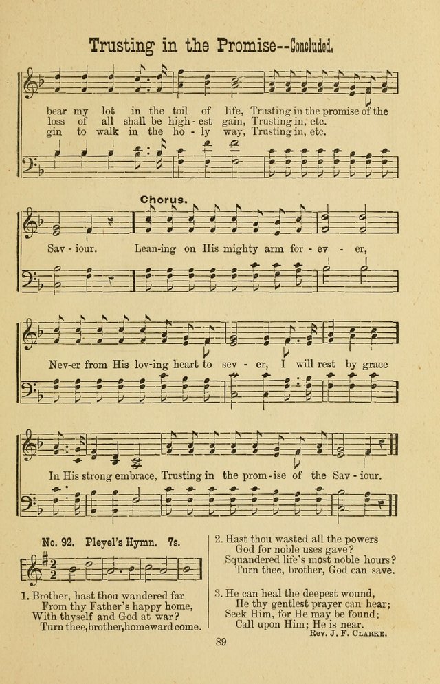 Gospel Bells: a collection of new and popular songs for the use of Sabbath schools and gospel meetings page 89