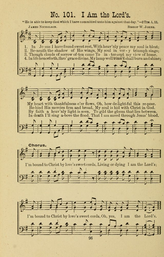 Gospel Bells: a collection of new and popular songs for the use of Sabbath schools and gospel meetings page 96