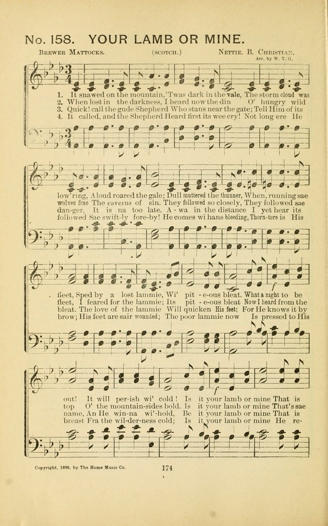 Glory Bells: a collection of new hymns and new music for Sunday-schools, gospel meetings, revivals, Christian Endeavor societies, Epworth Leagues, etc.  page 172