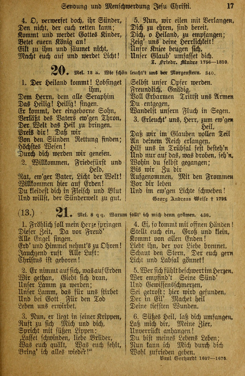 Gesangbuch der Bischöflichen Methodisten-Kirche: in Deutschalnd und der Schweiz page 17