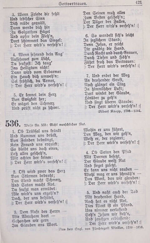 Gesangbuch der Bischöflichen Methodistenkirche: für die Gemeinden deutscher Zunge in Europa page 421