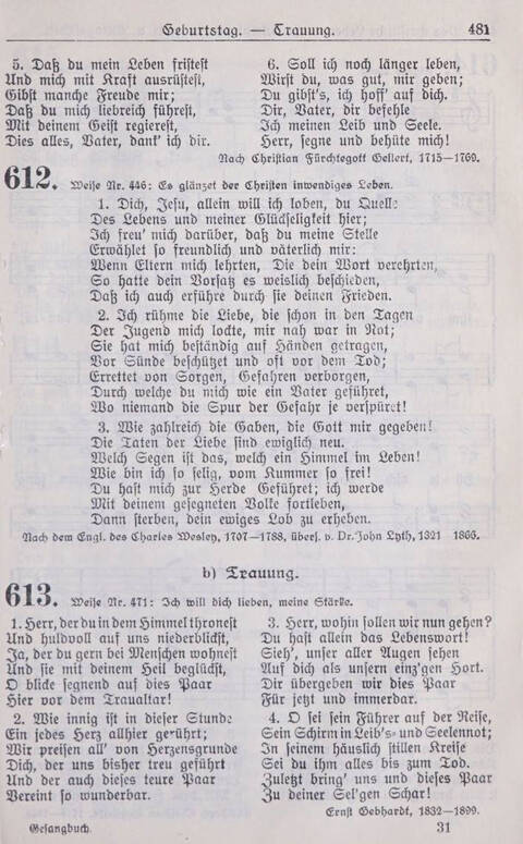 Gesangbuch der Bischöflichen Methodistenkirche: für die Gemeinden deutscher Zunge in Europa page 481