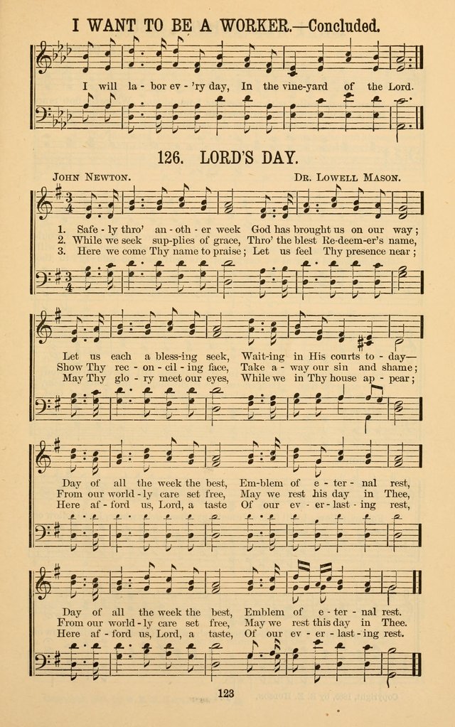 The Gospel Call: choice songs for revivals, Sunday-schools and the church page 123