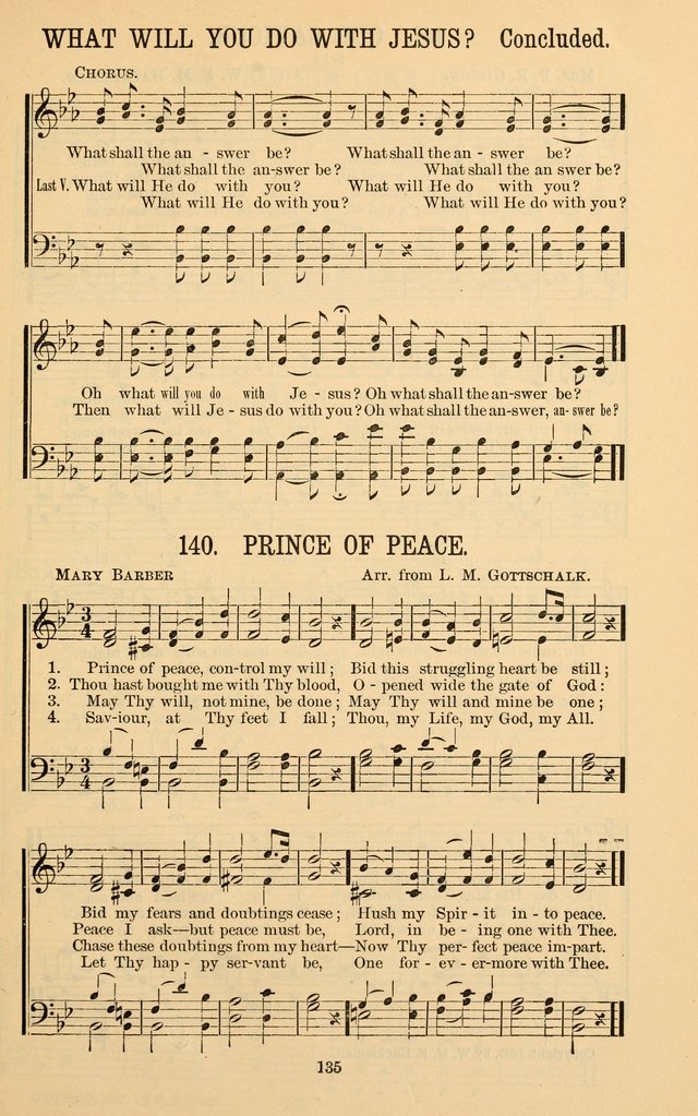 The Gospel Call: choice songs for revivals, Sunday-schools and the church page 135