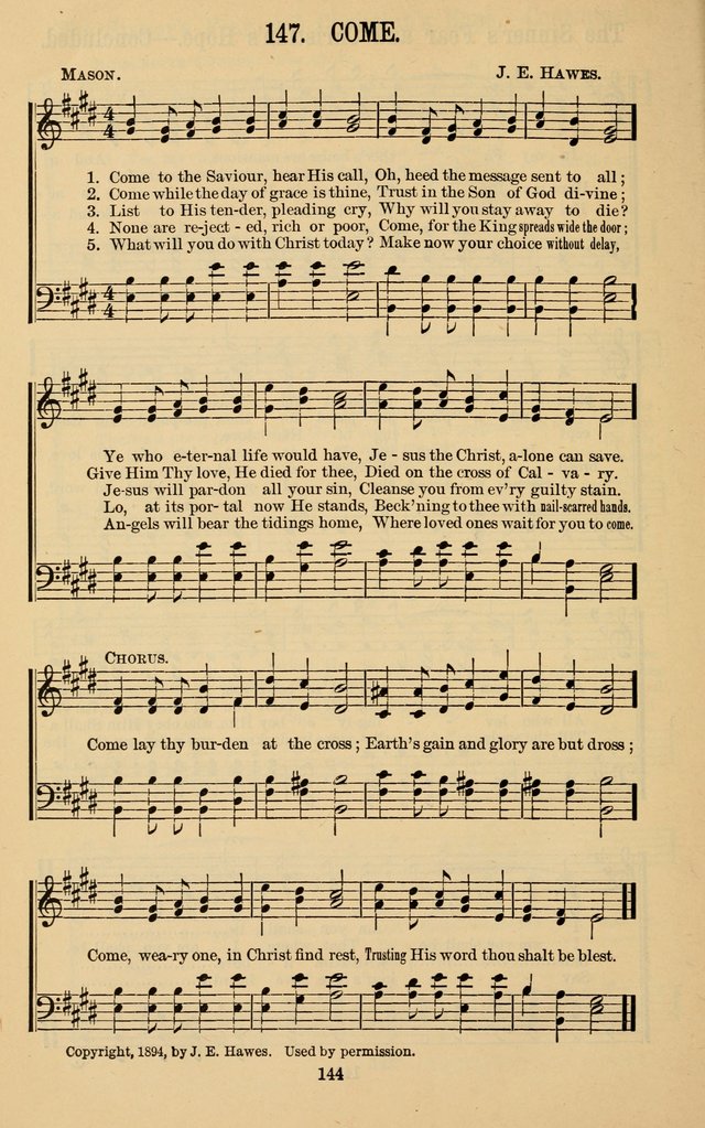 The Gospel Call: choice songs for revivals, Sunday-schools and the church page 144