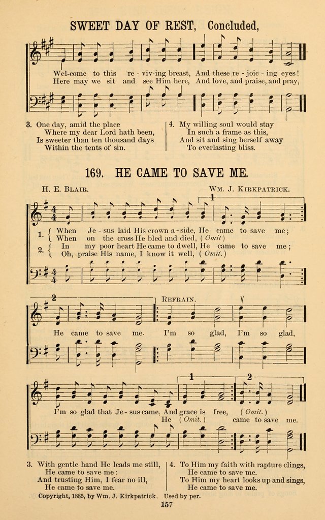 The Gospel Call: choice songs for revivals, Sunday-schools and the church page 157