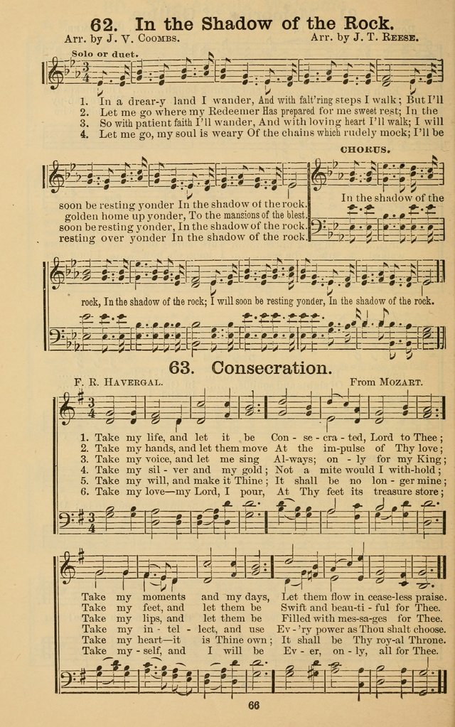 The Gospel Call: choice songs for revivals, Sunday-schools and the church page 66