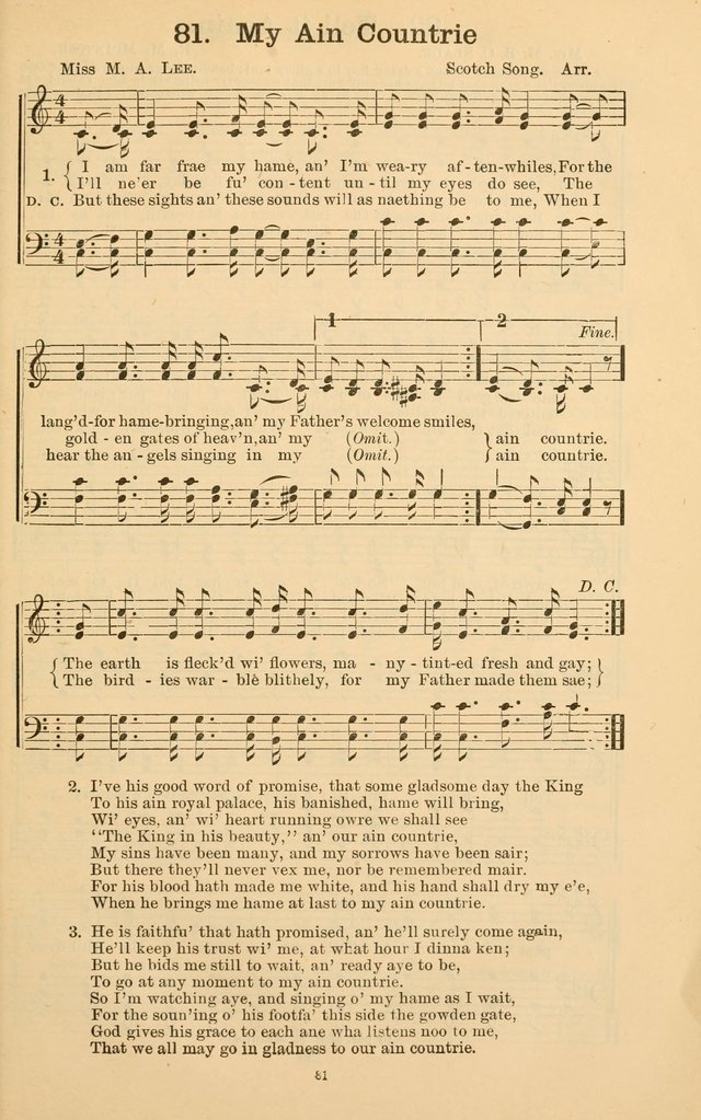 The Gospel Call: choice songs for revivals, Sunday-schools and the church page 81