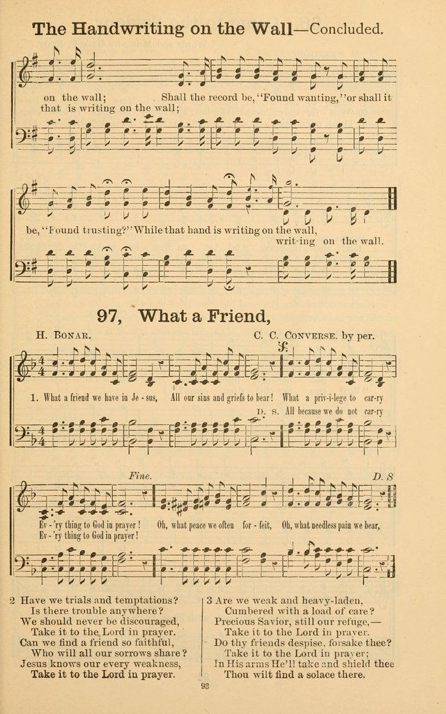 The Gospel Call: choice songs for revivals, Sunday-schools and the church page 93