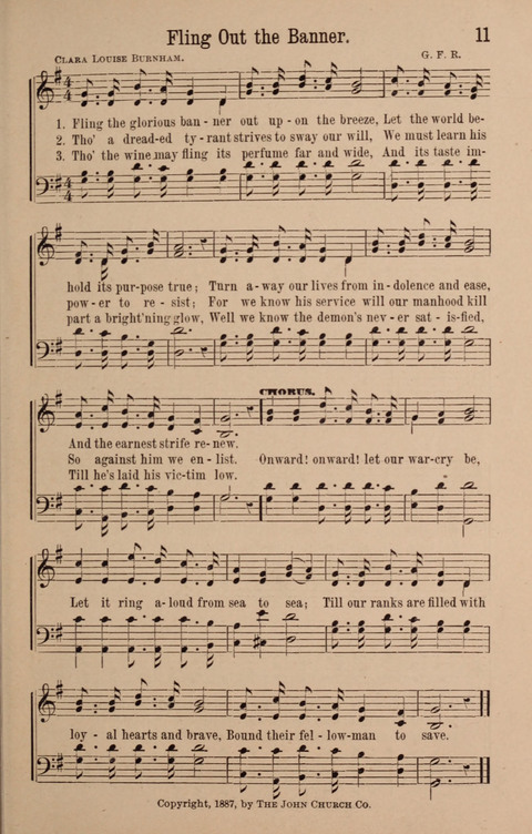 The Glorious Cause: a Collection of Songs, Hymns and Choruses for Earnest Temperance Workers page 11