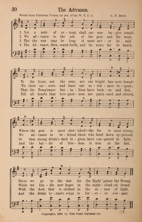 The Glorious Cause: a Collection of Songs, Hymns and Choruses for Earnest Temperance Workers page 30