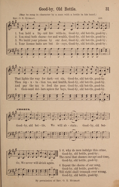 The Glorious Cause: a Collection of Songs, Hymns and Choruses for Earnest Temperance Workers page 31