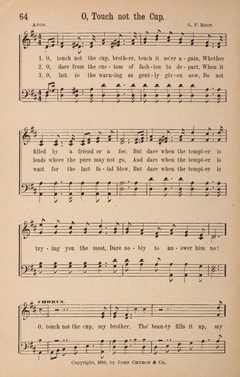 The Glorious Cause: a Collection of Songs, Hymns and Choruses for Earnest Temperance Workers page 64