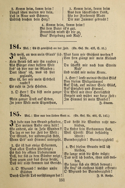 Gebet- und Danklieder: für Erweckungs- und Gebetsversammlungen page 151