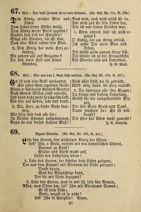 Gebet- und Danklieder: für Erweckungs- und Gebetsversammlungen page 67